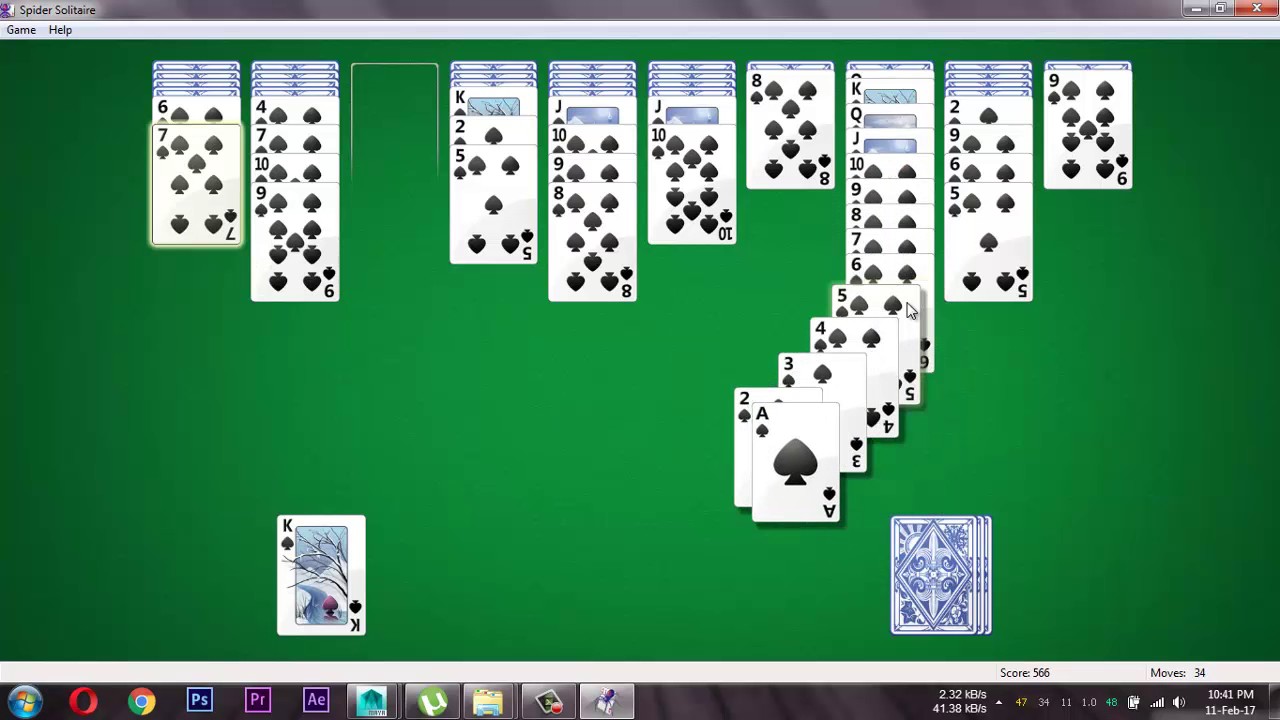 spider solitaire 2 suits bliss